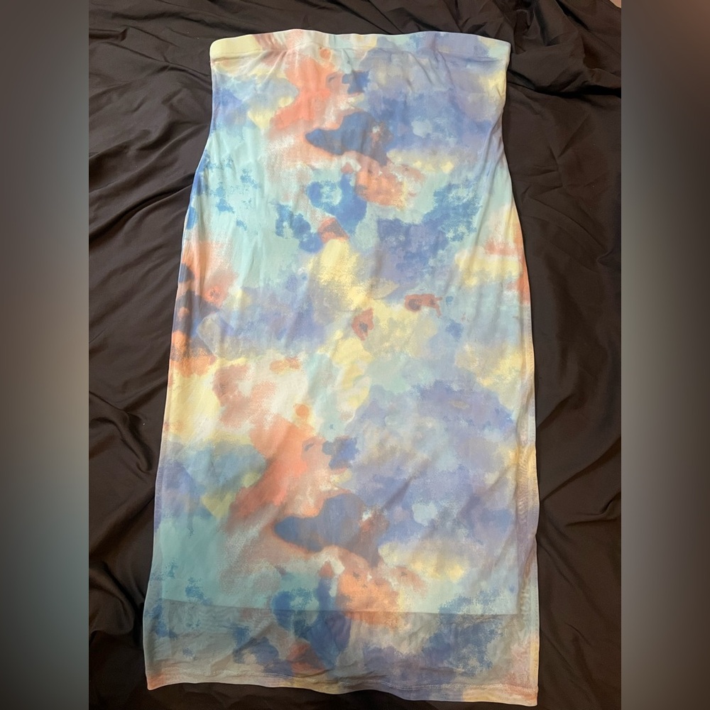 Colorful Strapless Dress